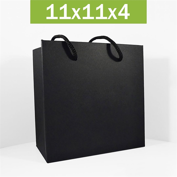 Пакет 11х11х4 см черный со сборным дном 11114_black - фото 6778