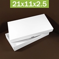 Коробка 21х11х2,5 см белая самосборная 211125_white