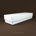 Коробка 15х5х3 см белая самосборная с тиснением логотипа 1553_white_T