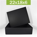 Коробка 22х18х6 см черная самосборная с тиснением логотипа 22186_black_T - фото 5550