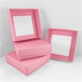 Коробка 7х7х3 см розовая самосборная 773_pink_print