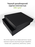 Коробка 23х18х3 см черная самосборная с тиснением логотипа 23183_black_T